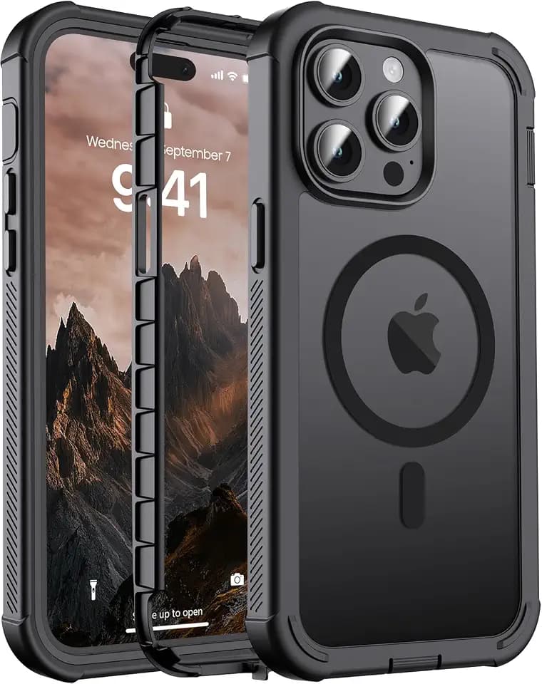 jaroco Magnetic for iPhone 14 Pro Max Case Heavy Duty Protection Black