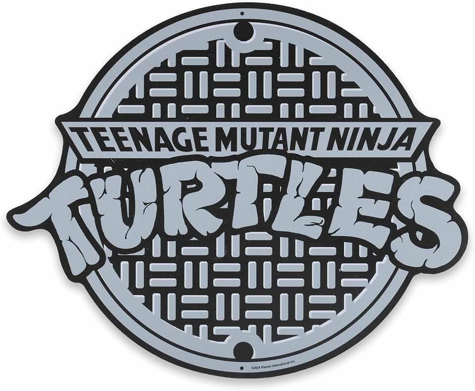 Open Road Brands Teenage Mutant Ninja Turtles Schachtabdeckung, Metall-Wanddekoration, rundes TMNT-Logo, Schild für Kinderzimmer oder Männerhöhle