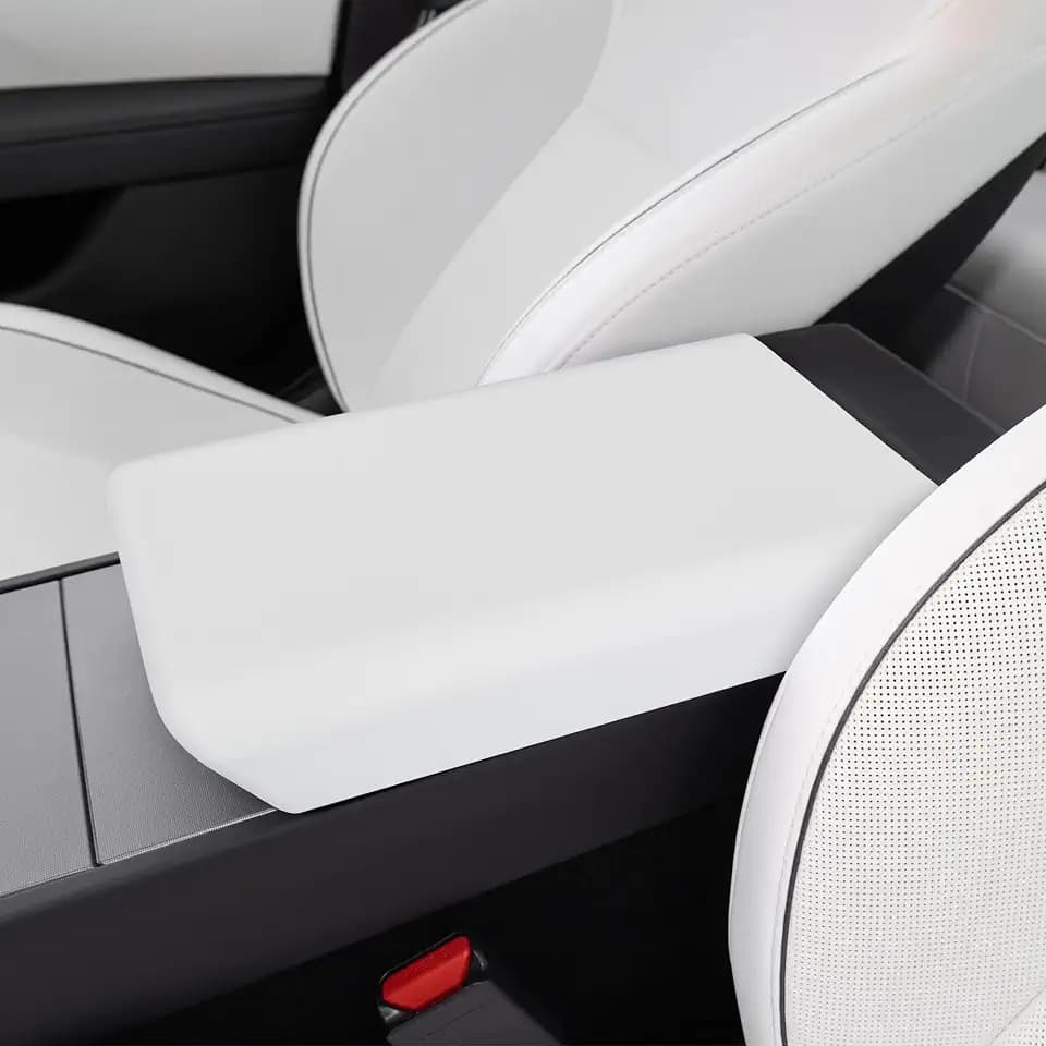 frani Center Console Armrest Cover for Tesla Model 3 Highland and Model Y Juniper,White