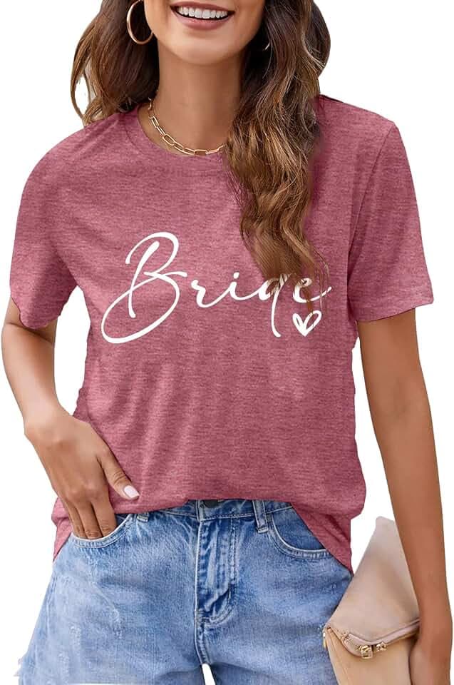 hohololo EVJF T-Shirt, Team der Braut, für Damen, T-Shirt, Brautjungfern, Junggesellinnenabschied