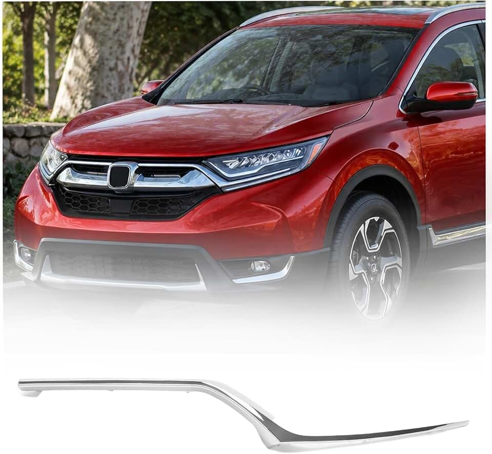 THREEBEARS Headlight Molding Fit for Honda CRV CR-V 2017 2018 2019 Front Grille Molding Trim Chrome Driver Side Replace for 71173-TLA-A00