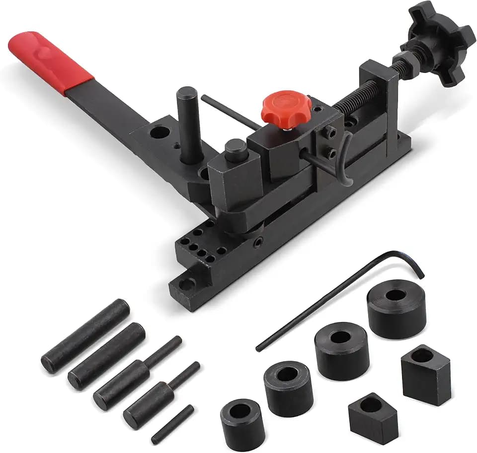 ABN Mini Rod Bender Metal Bending Tool, Universal Bending Machine for Clamp, Hook, Coil - Wire, Flat Round Stock, Tubing