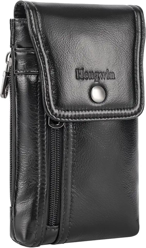 Echtes Leder Handyhülle für iPhone 17 16 15 14 Pro Max, 16 Plus, Handyhüllen zum Umhängen, Handyhalter Holster für Samsung Galaxy F06 A06 5G, S25 S24 S23 Ultra S25+ mit Gürtelclip Gürteltasche