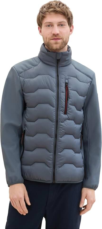 TOM TAILOR Herren 1042487 Hybrid Jacke mit Stehkragen (1er Pack)