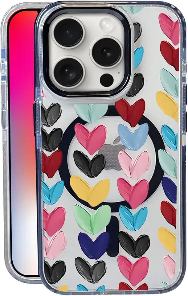 Paint Heart for iPhone 16 Pro Max Case, Clear, MagSafe