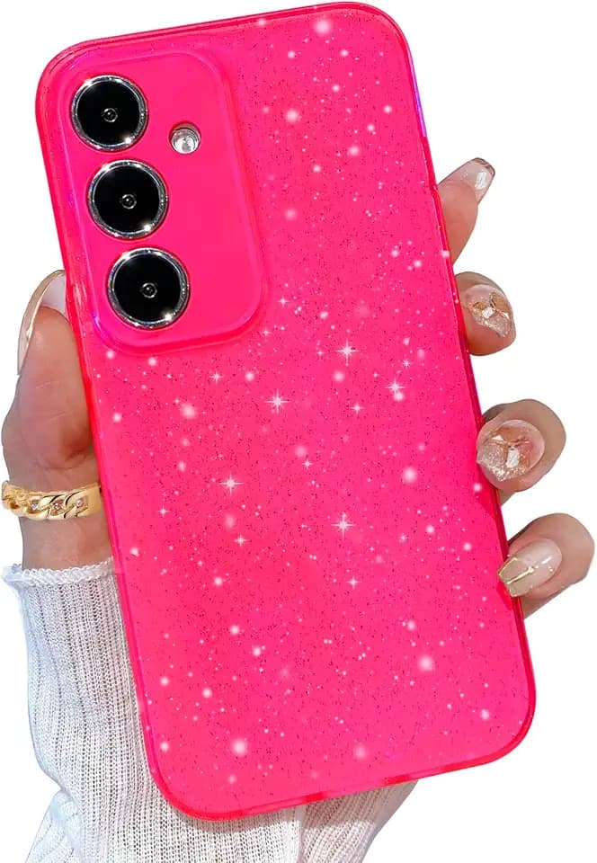 for Samsung Galaxy A37/A36 5G Phone Case Pink Glitter for Girls