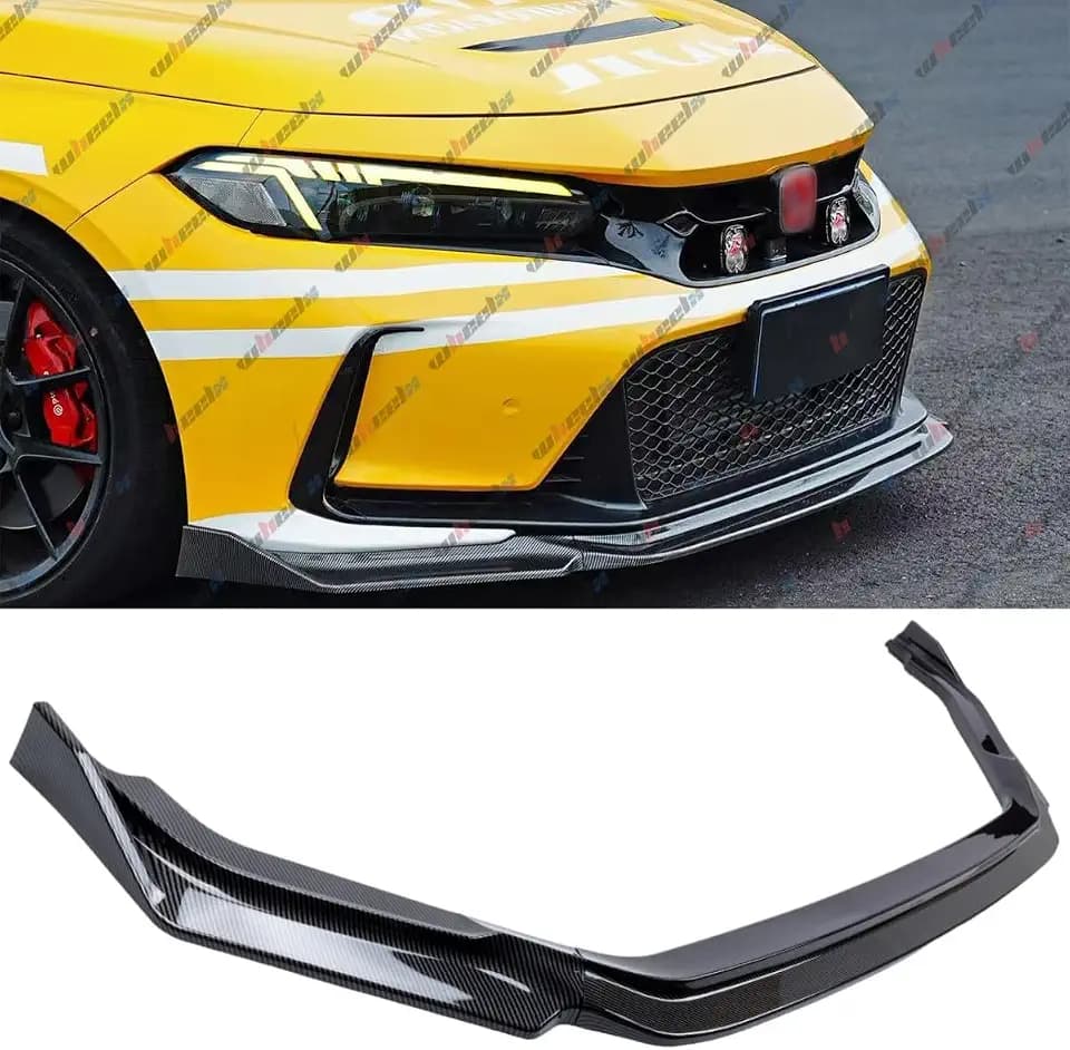 Front Lip Compatible with 2023-2026 Honda Civic Type-R FL5, JDM Style Air Dam Lower Chin Bumper Spoiler Splitter Protection Body Kit Fit for 2023 2024 2025 2026 (Carbon Fiber Pattern)
