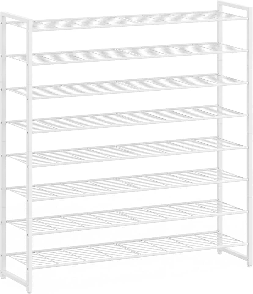 Nunsino 8 Tier Shoe Rack for Closet, Metal Shoe Organizer Holds 50 Pairs