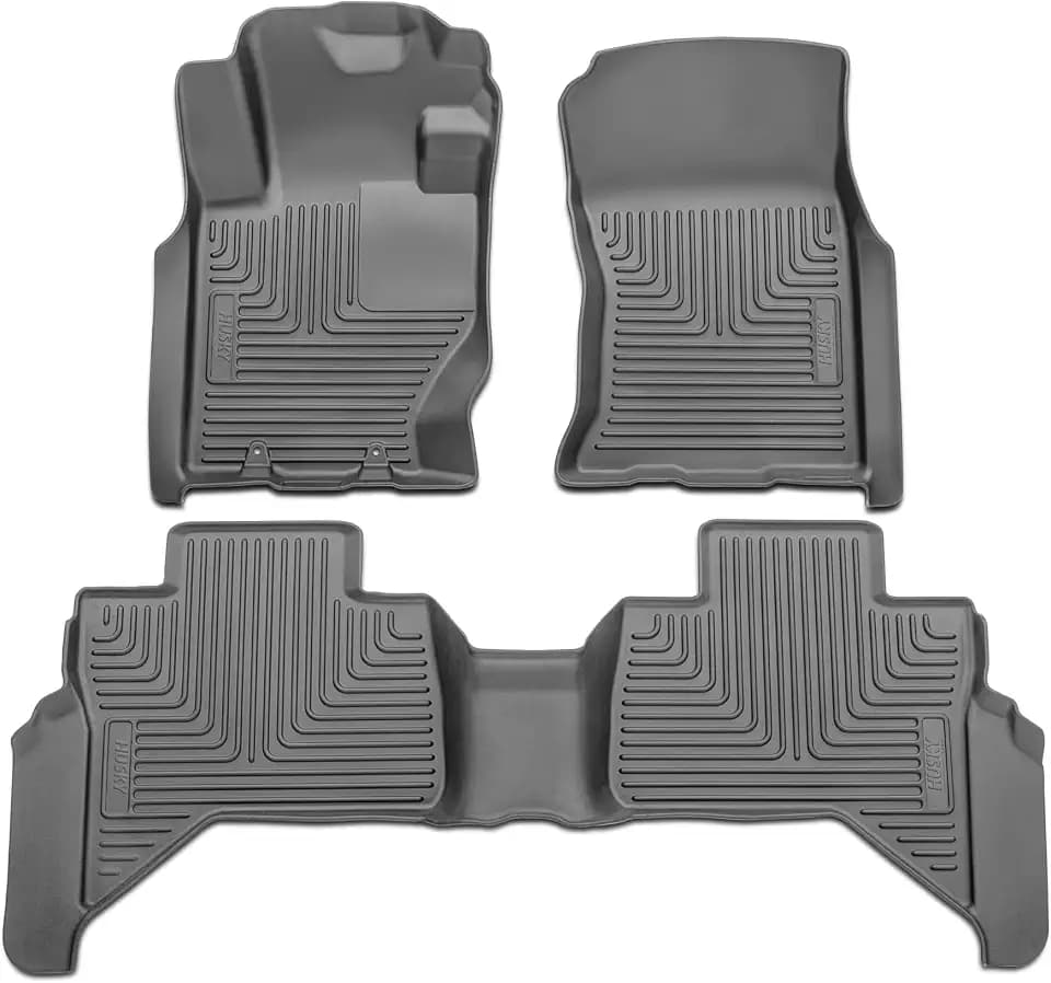 Husky Liners Weatherbeater Floor Mats | Fits 2024-2026 Mitsubishi Triton & L200, Double CAB ONLY (Will NOT Fit Access Cab) | Front & 2nd Row, 3-pc Black - 96291