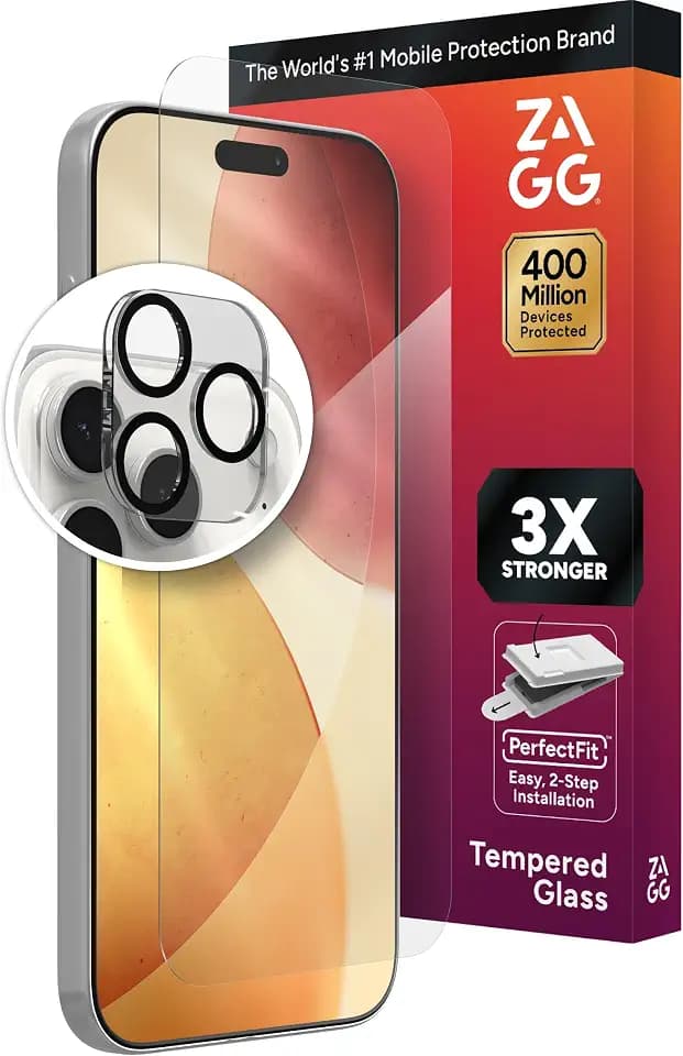ZAGG Glass+ Screen & Camera Lens Protection for iPhone 17 Pro Max