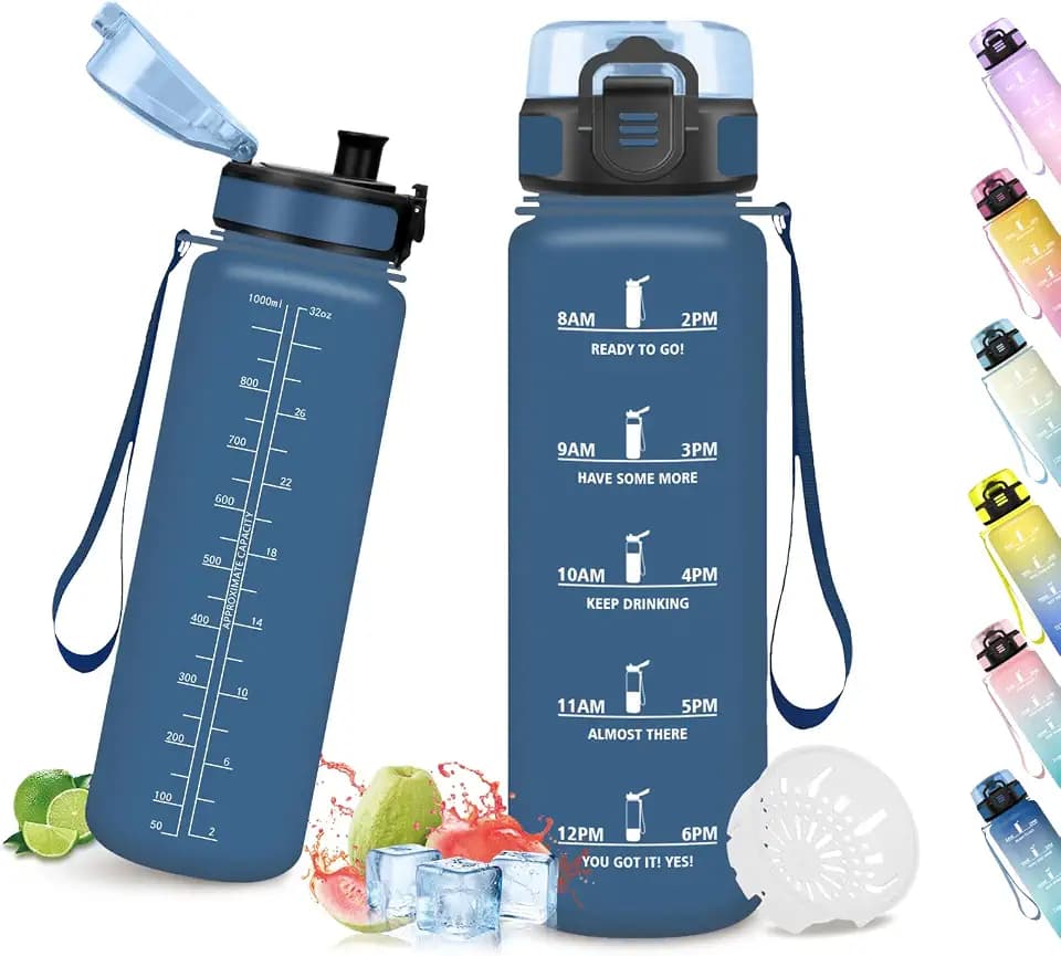 Grsta Trinkflasche 1l, Trinkflasche Sport, Auslaufsicher, für Wandern