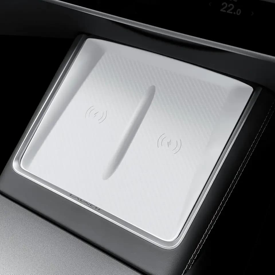 Center Center Wireless Charger Silicone Cover Designed for Tesla Model Y Juniper 2025-2026,Anti-Slip Silicone Mat for Model Y Juniper Center Console White