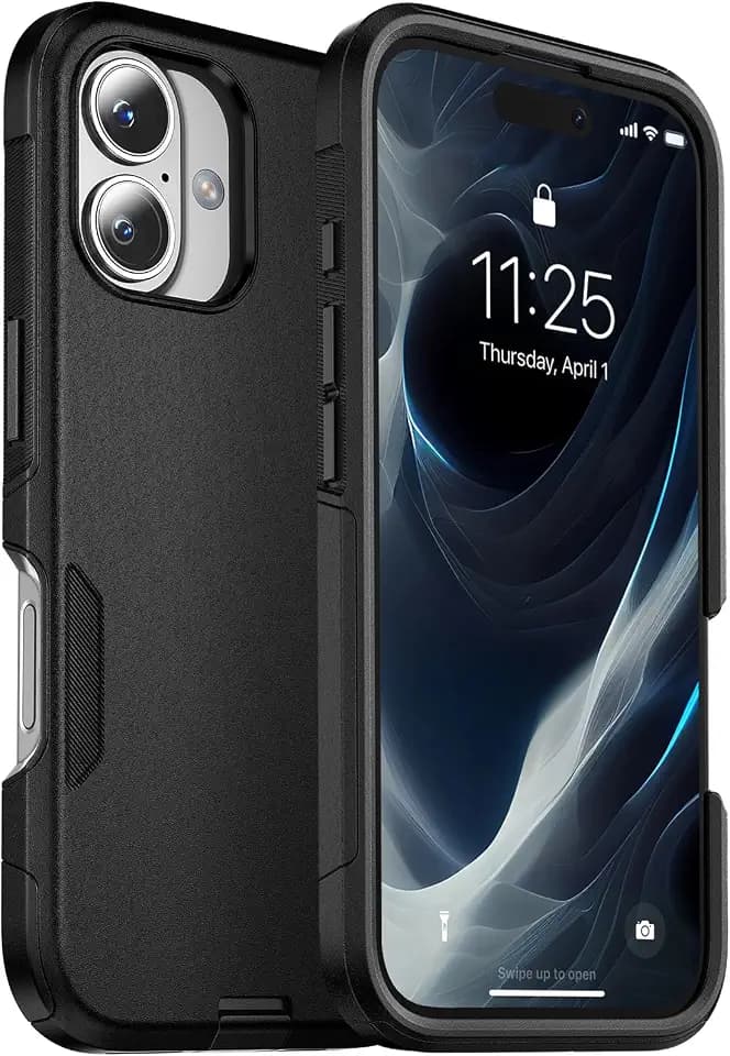 jaroco Magnetic for iPhone 16 Case Heavy Duty Rugged Dual-Layer Black