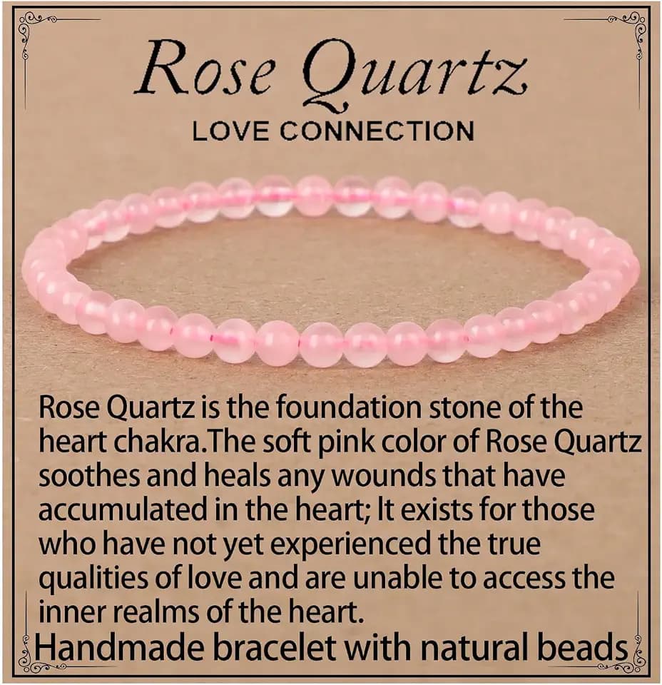 LPBeads Handmade Natural Gemstone Stretch Elastic Bracelet Healing Crystal Round Stone Beads Jewelry Gifts for Women Men