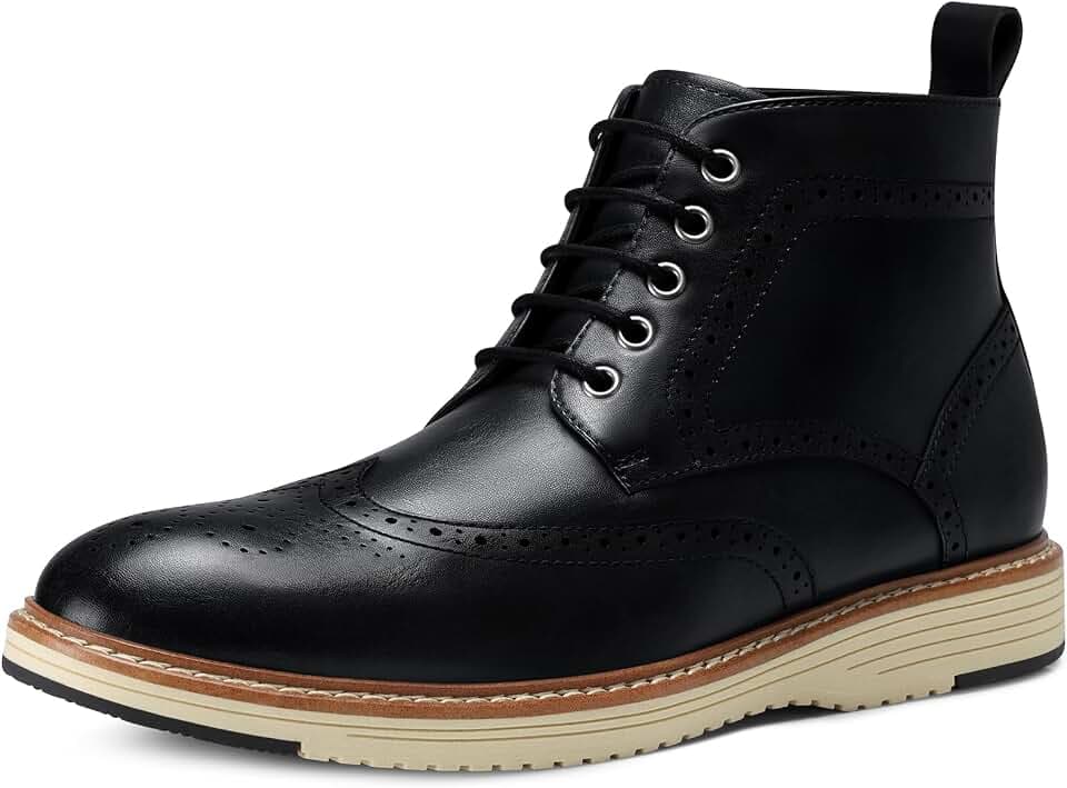 Dress Boots for Men Chukka: Casual Wingtip Shoes Mens Work Ankle Derby Chukka Boot