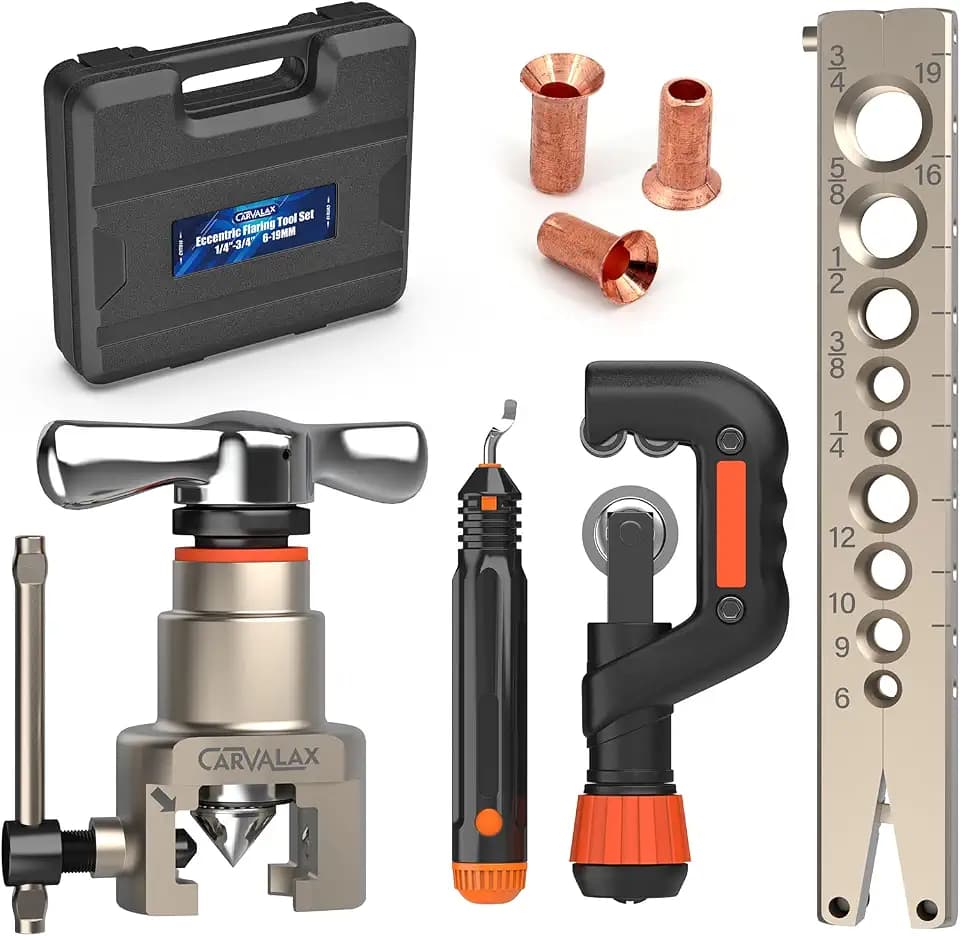 CARVALAX Flaring Tool Kit, Single Metric/Imperial Clamp, 6-19mm & 1/4"-3/4"