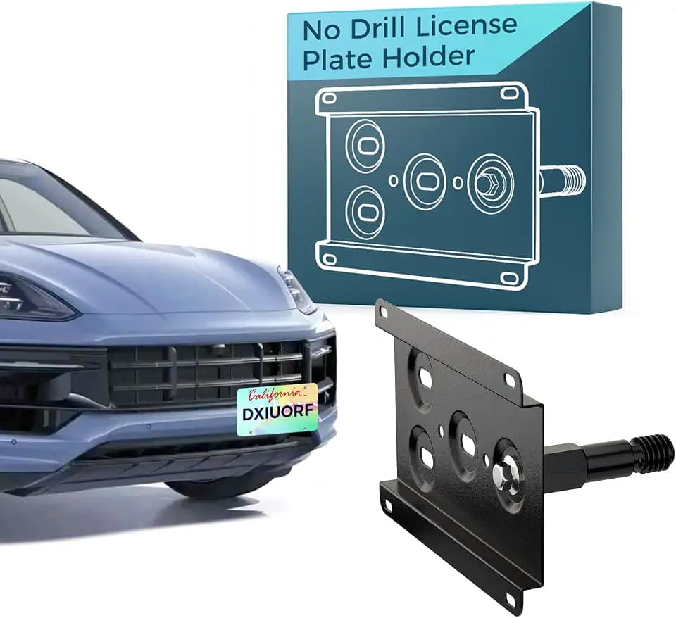No Drill Front License Plate Bracket Fits Porsche Cayenne(Base)/Cayenne GTS