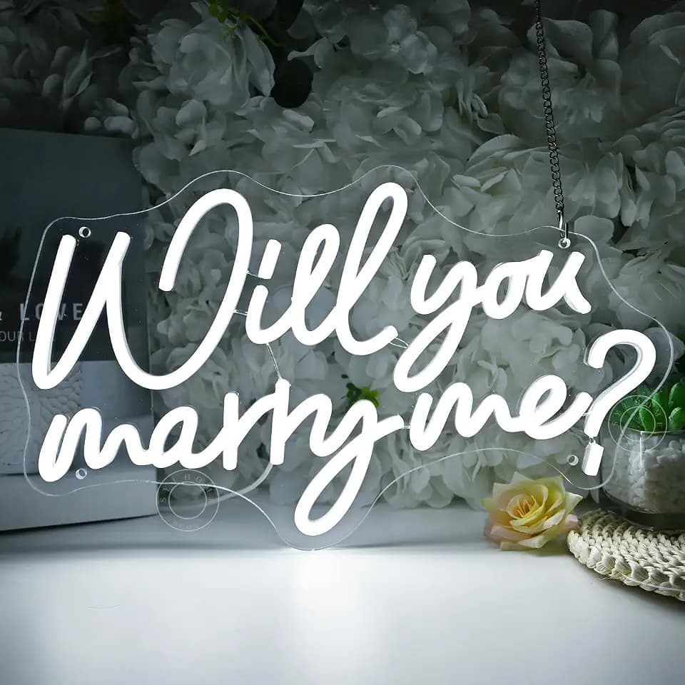SYLHOME Will You Marry Me ? Led Neon Light Sign Proposal Wedding Wall Decor