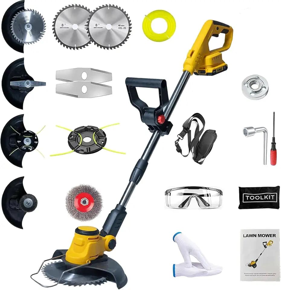 4 in 1 Electric Weed Wacker for Dewalt 20V Battery, 12" Weed Eater Battery Powered, 1300W Cordless String Trimme Edger/Bush Trimmer for Lawn, Yard, Garden Care(No Batteries)