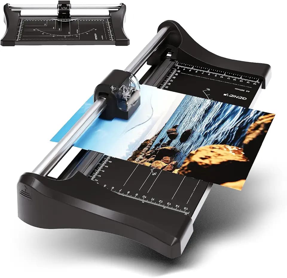 GENIE Rollenschneider RC 08 Plus | Papierschneider A4 | Schneidleistung (80 g/m²): 10 Blatt | Papierschneidemaschine | Schneidemaschine Papier | Paper Cutter | Papier Schneidegerät