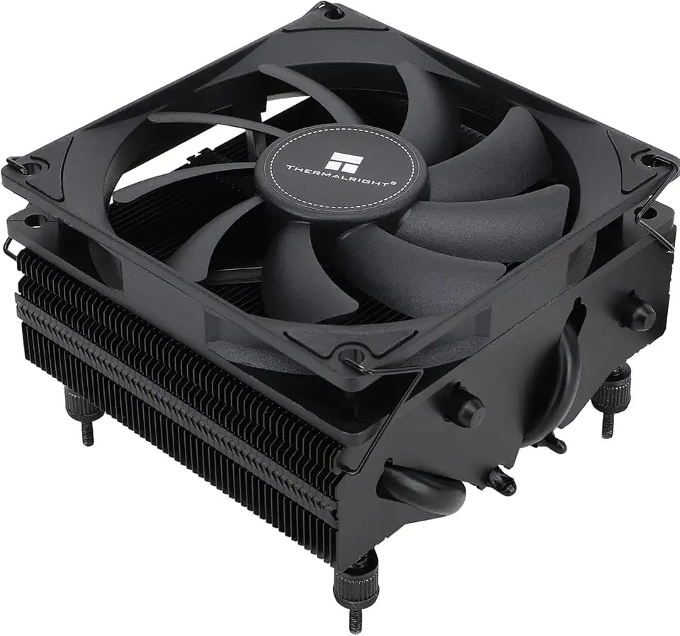 Thermalright AXP-90 X53 Black Low Profile CPU Air Cooler with Quite 90mm TL-9015B Low Profile PWM Fan, 4 Heat Pipes, 53mm Height, for AMD AM4/Intel LGA 1150/1151/1155/1156/1200/1851 (AXP-90 X53 Black)