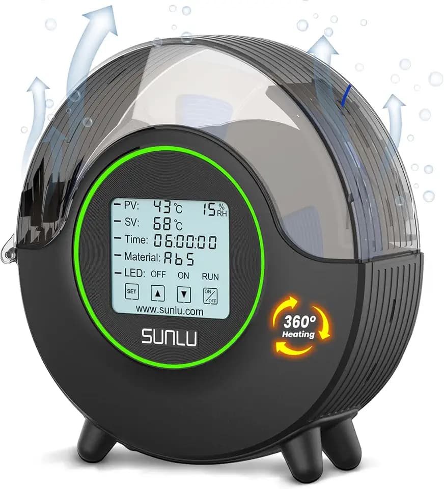[Neueste Aktualisierung] SUNLU S2 Filament Trockner für FDM 3D-Drucker für Schnelles und Gleichmäßiges Trocknen, mit Lüfter 360° Rundumheizung und 4,6" Touchscreen, Dryer