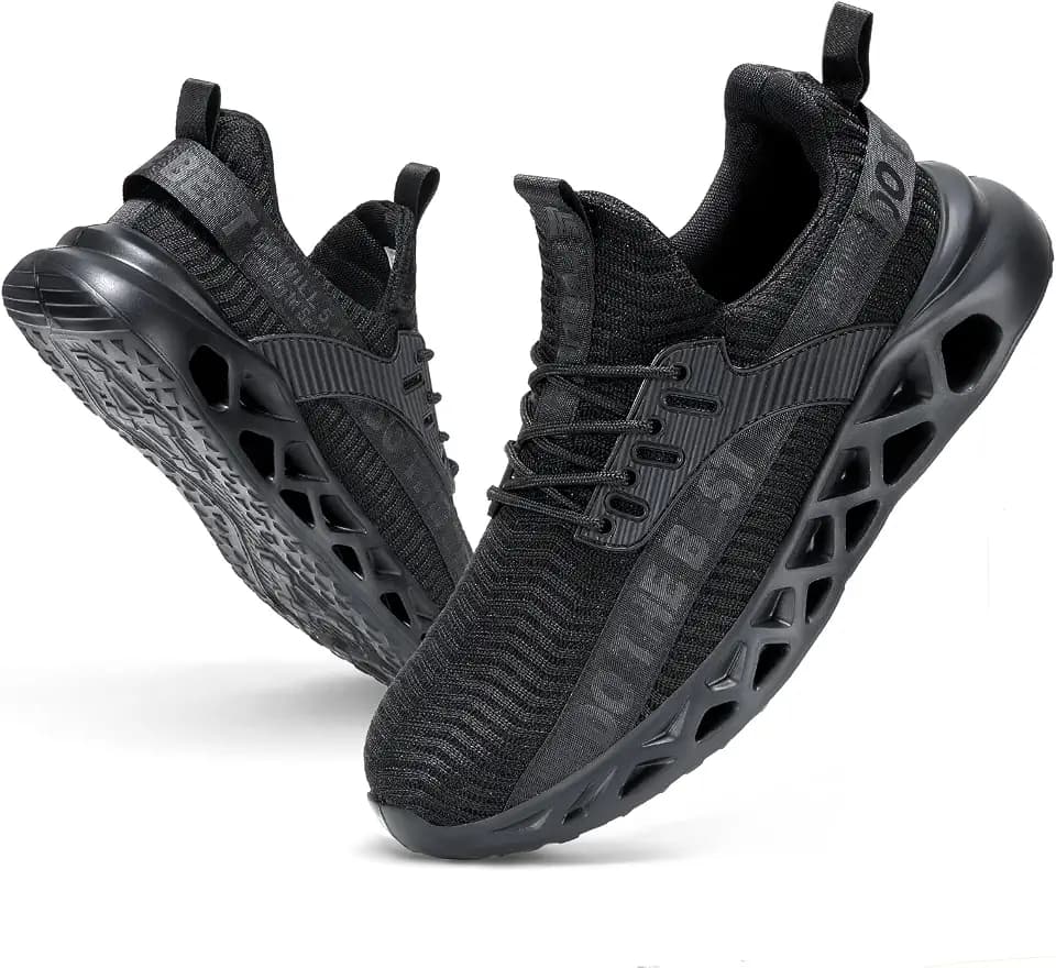 Steel Toe Shoes for Men Women Slip On Safety Shoes Comfortable Work Shoes