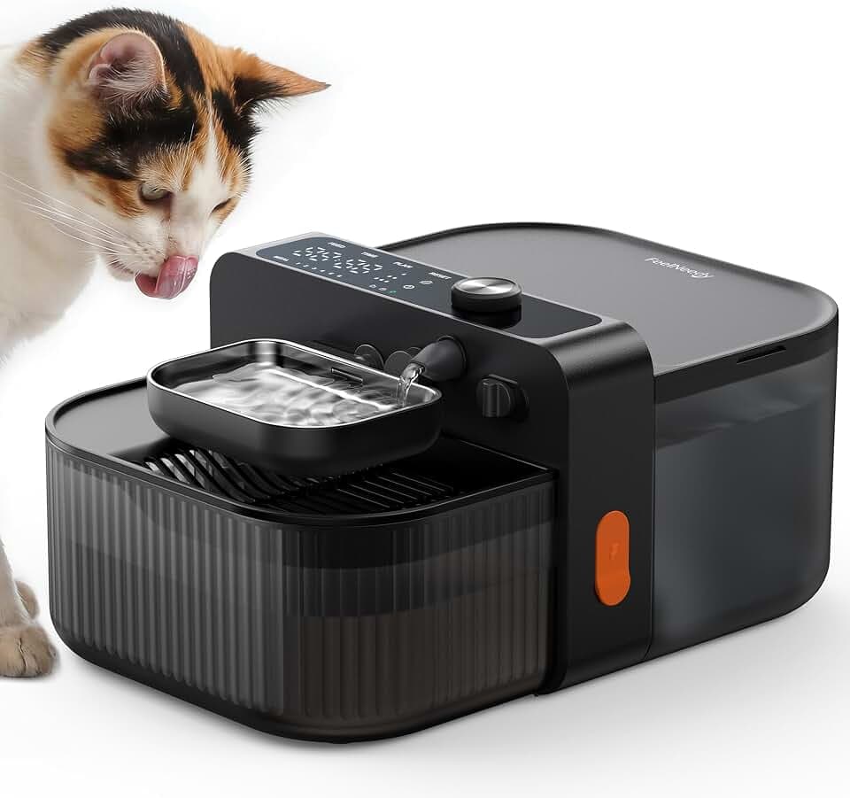 FEELNEEDY Wireless No Filters Cat Water Fountain, Wastewater Separation