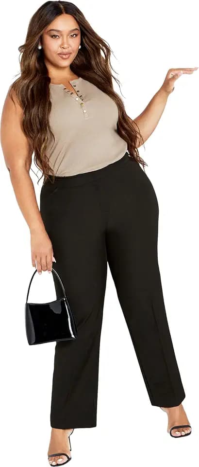 Avenue Women's Plus Size Cool Hand Trouser Black