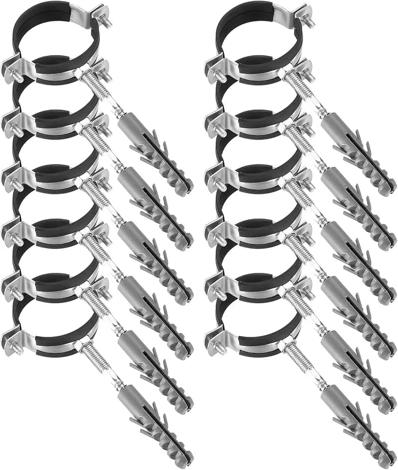 36 Stück Rohrschelle 50mm: 12 Schraubrohrschelle + 12 Dübel