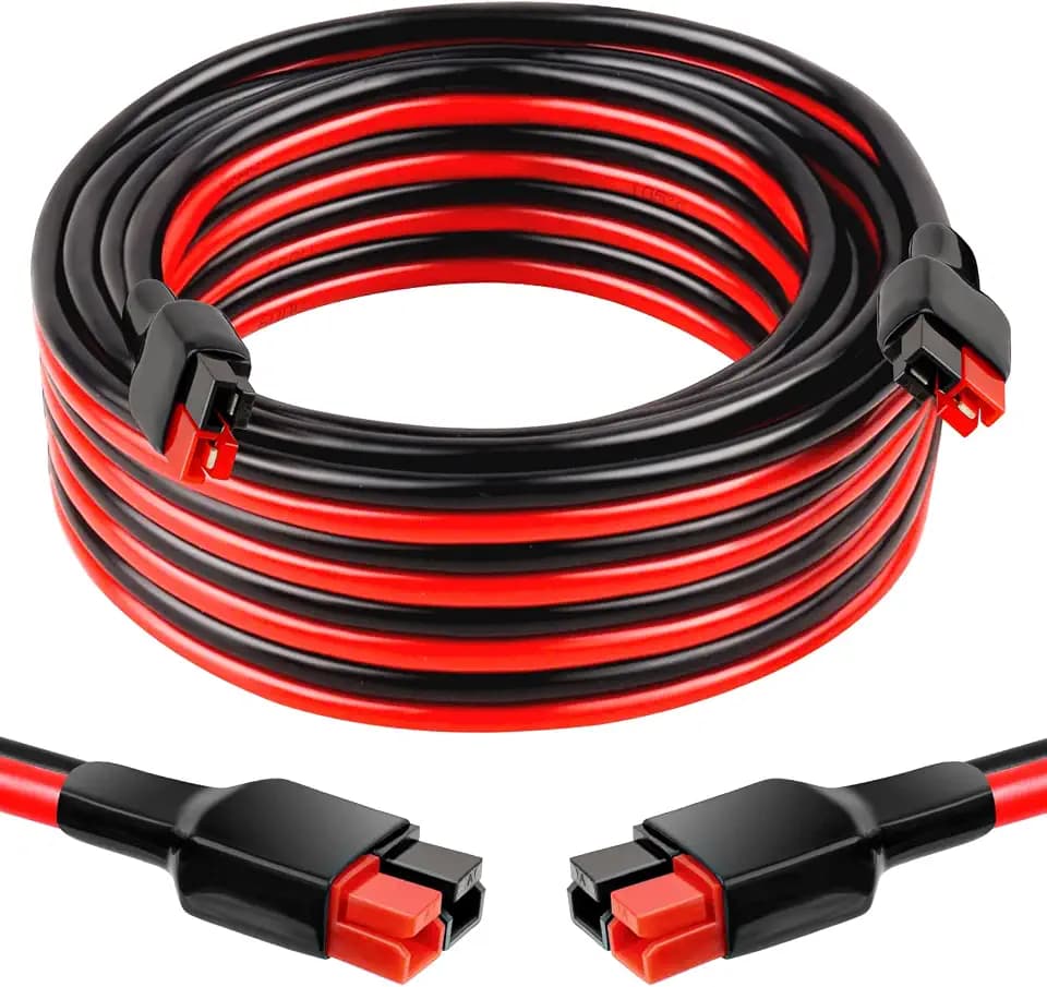 XRDS -RF 10AWG Anderson-Style Extension Cable 15FT, Anderson-Style 30A Connectors, Tinned Copper with PVC Jacket, Power Connect/Disconnect for Solar Panels, RVs, and Battery Systems