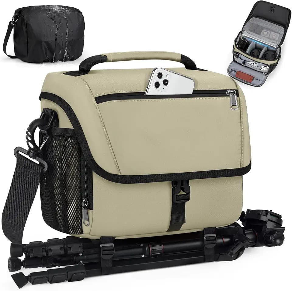 RAINSMORE Camera Bag, DSLR SLR Mirrorless Camera Case for Photographer