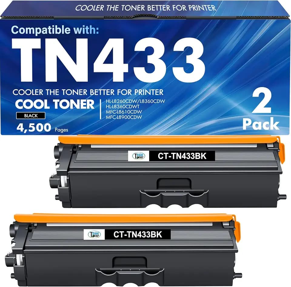 TN433 Black Toner Cartridge for Brother TN-433 TN431 TN433BK MFC-L8900CDW