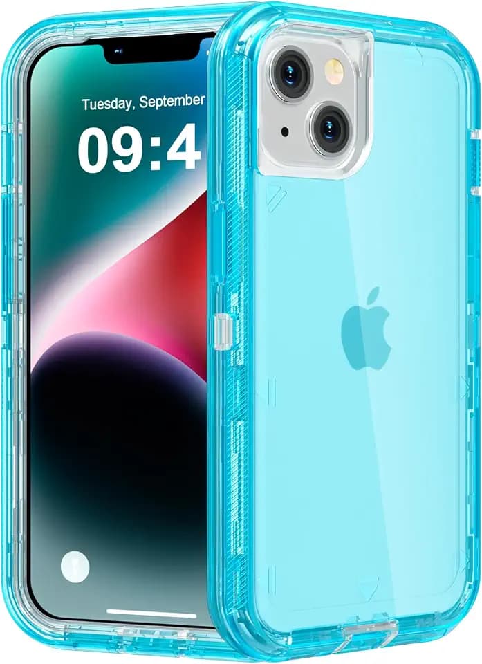 Follaroma for iPhone 14 Plus Case, Shockproof, Crystal Blue