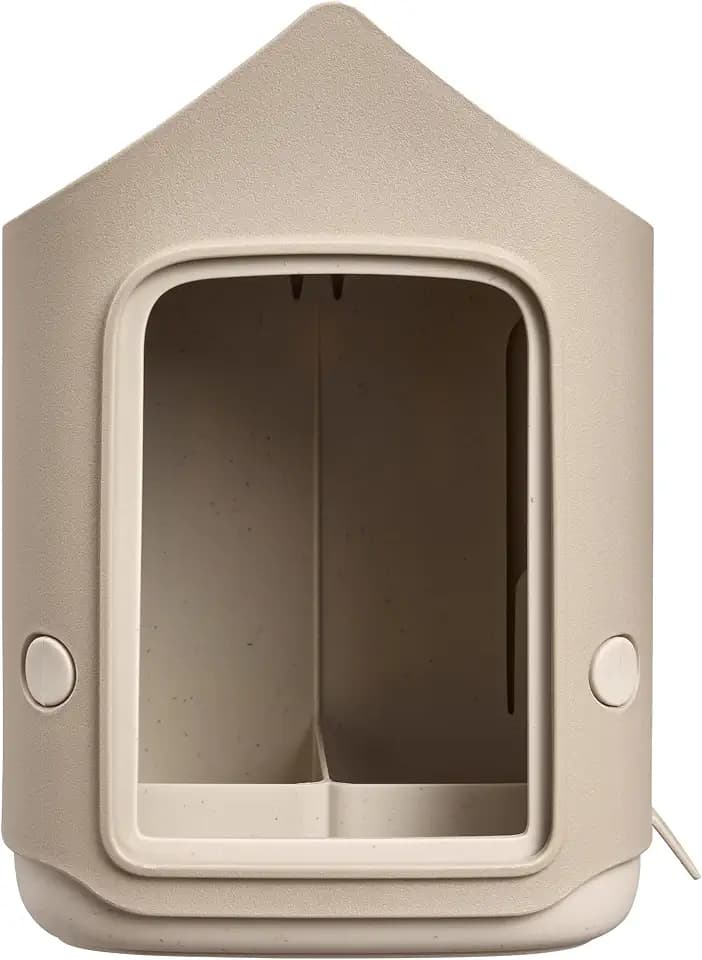 Elho Cosy Bird Feeder 18cm - Vogelfutterhaus und Vogeltränke - 100% recyceltes Plastik - Beige/Pilzbeige