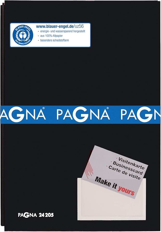 Pagna Unterschriftsmappe schwarz, 20-teilig, mit Color-Einband und dehnbarem Rücken