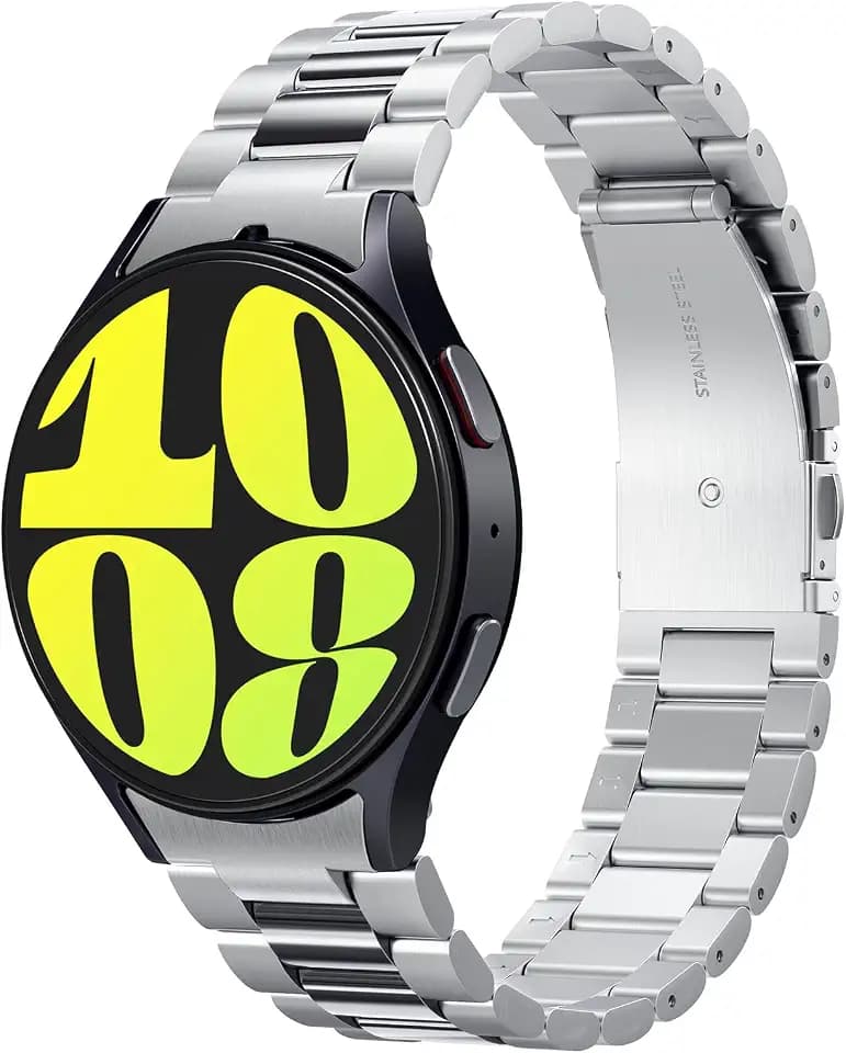 Spigen Modern Fit 316L Metall Armband Kompatibel mit Samsung Galaxy Watch 7 40mm, 6 44mm, 6 Classic 47/43mm Edelstahl - Silber