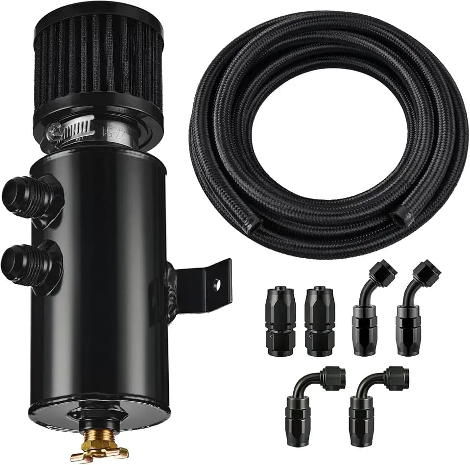 EVIL ENERGY 10AN Oil Catch Can 750ml Baffled Breather Filter with Hose Kit
