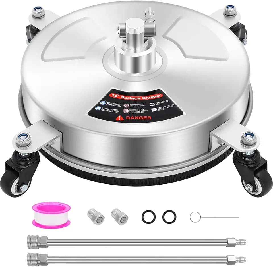 Dalmbox 14" Pressure Washer Surface Cleaner, 4 Wheels, 1/4" Quick-Connect