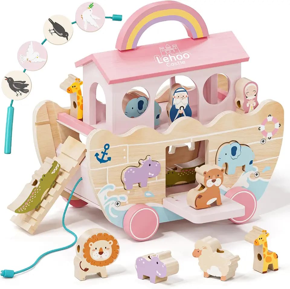 Lehoo Castle Arche Noah Holz, Montessori Taufgeschenke für Mädchen Jungen