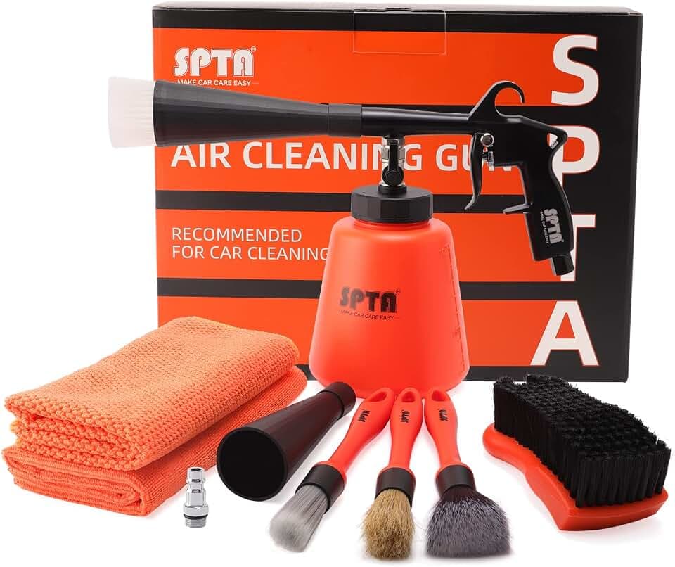 SPTA Auto Reiniger Reinigungspistole Innenreiniger Waschpistole Druckluft Drucklutfpistole Automatische Polierte Beschichtung Griff mit Regelventil f¨¹r Auto, Armaturenbrett,Ledersitze¡­