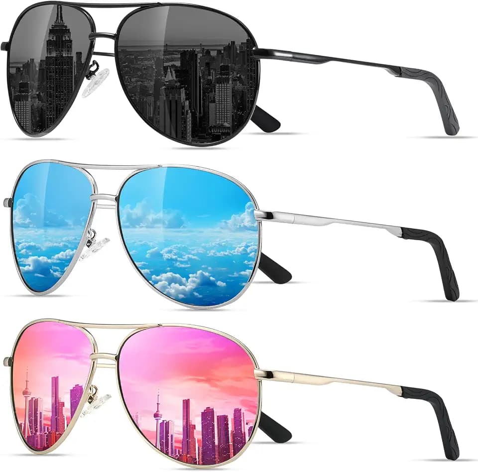 Eiuizah Polarized Aviator Sunglasses for Men Women UV400 Driving Shades