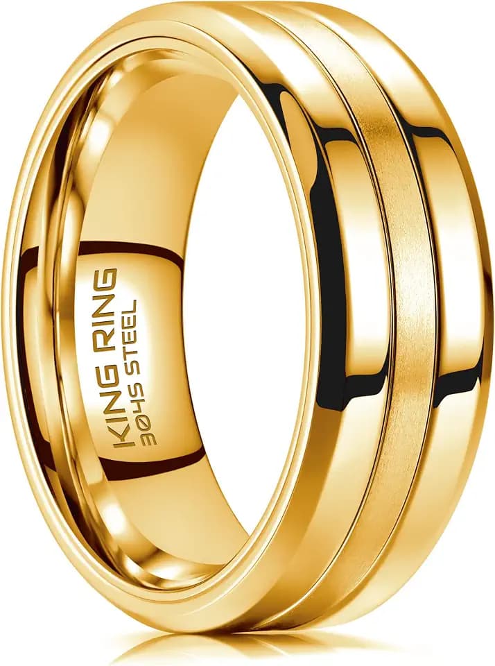 King Ring 8mm Basic Rings – Premium Super Polished Bands for Men – Designed in USA