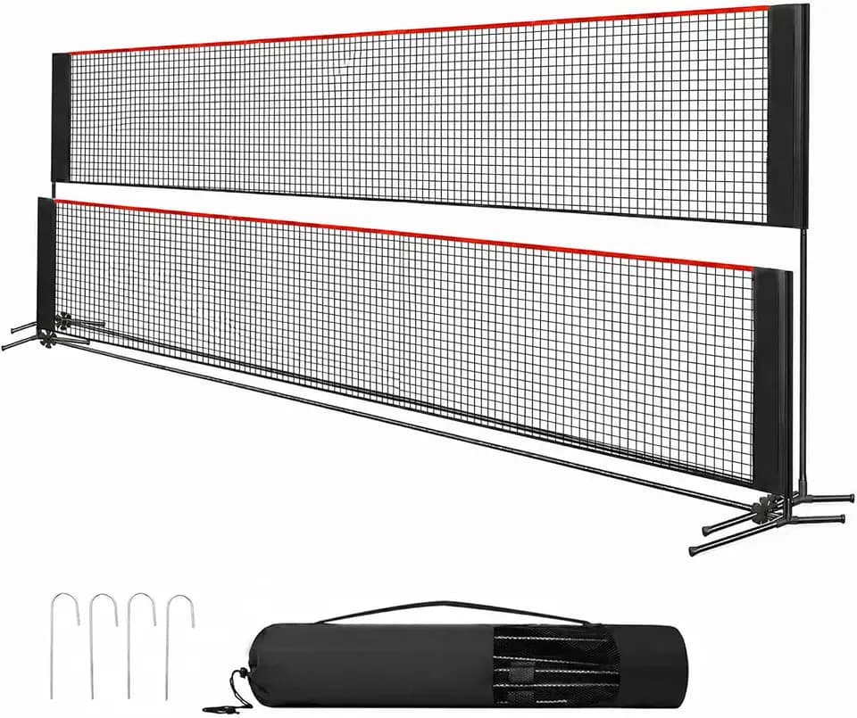 Portable Badminton Net Set, Height Adjustable Sports Net for Pickleball