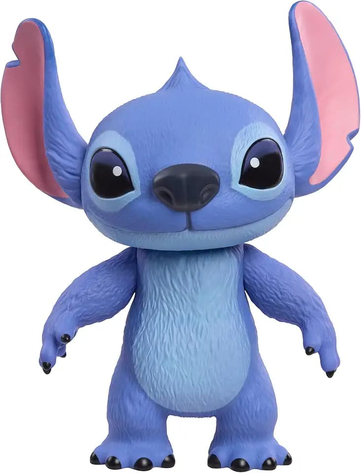 Just Play Disney Stitch Live-Action 35,6 cm große Larger Than Life Vinylfigur, 3 Artikulationspunkte für Spiel und Display, bewegliche Figur, Kinderspielzeug ab 3 Jahren