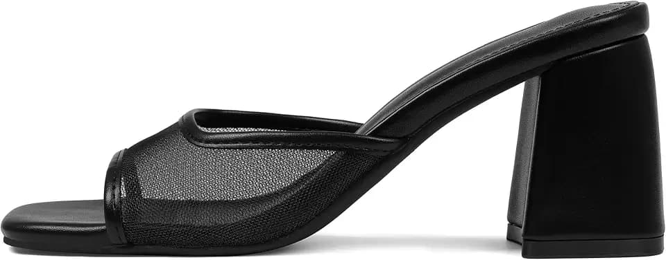 Mattiventon Block Heels for Women Mesh Heeled Sandals