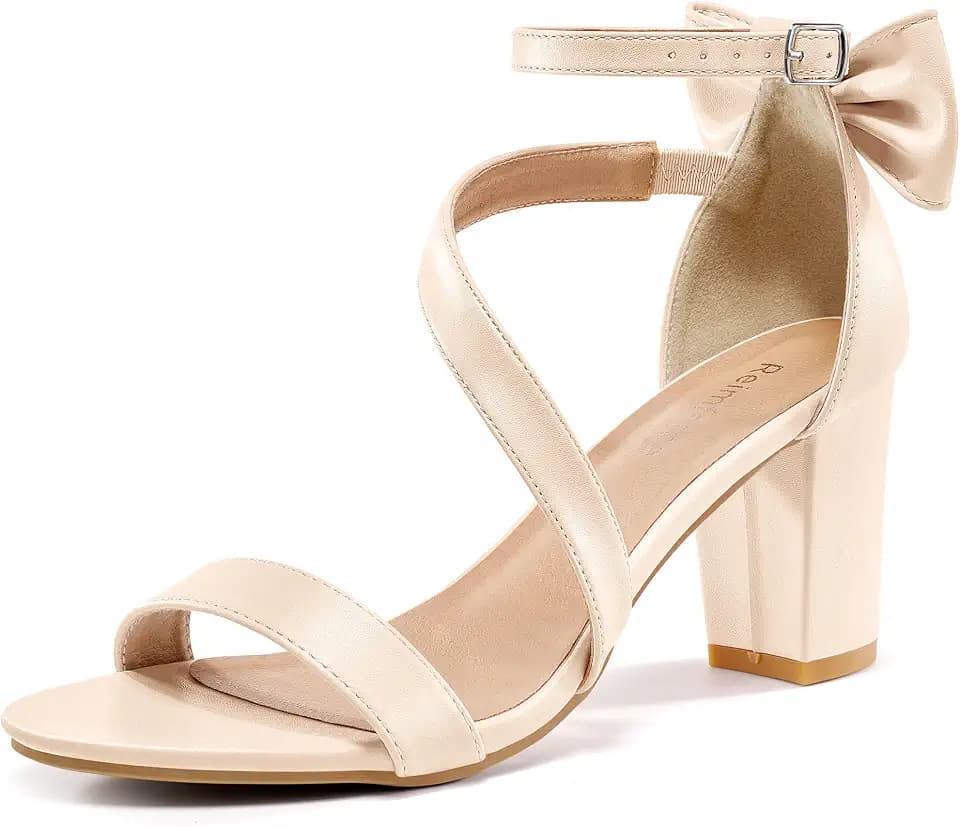 Reimferce Comfortable Block Heels for Women: Cushioned Insole