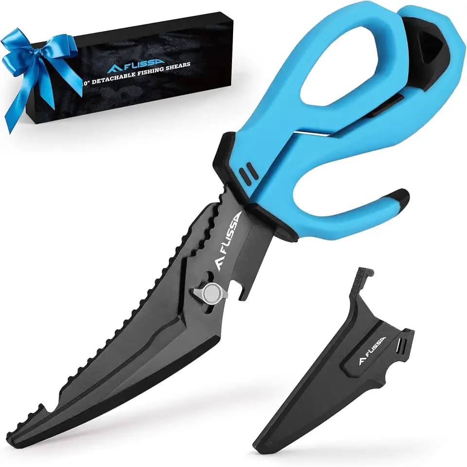 FLISSA 10-inch Fishing Scissors, Detachable Kitchen Scissors