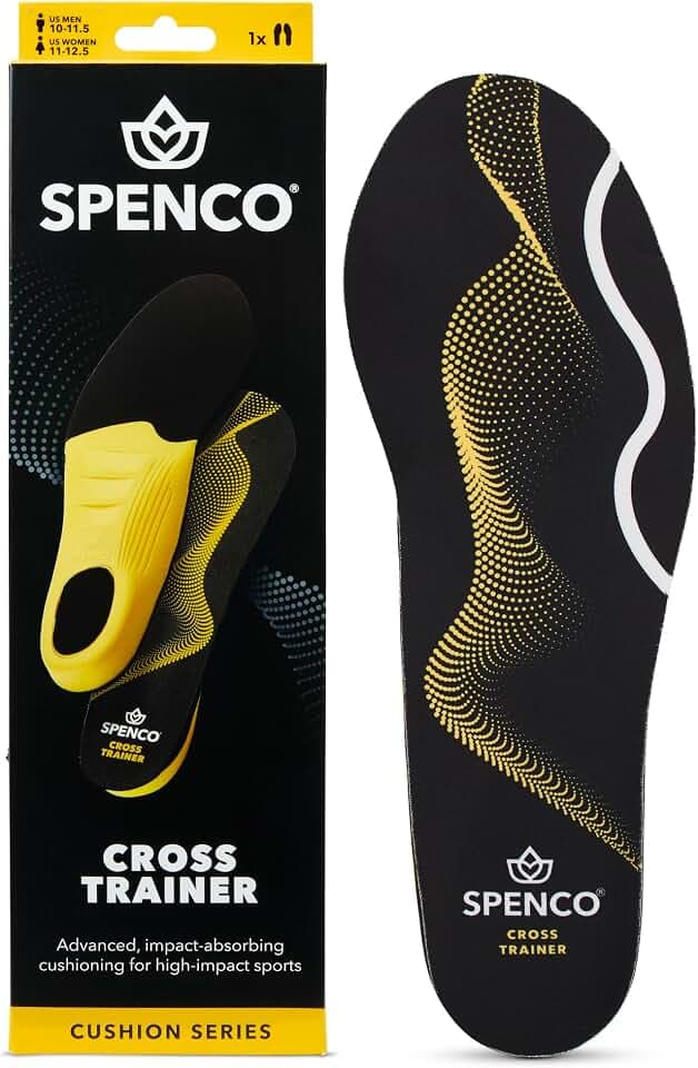 Spenco Insoles Polysorb Cross Trainer - Lightweight, Full-Foot Inserts with Heel-to-Toe Cushioning, Support, & Odor Control, All-Day Comfort & Stability - Ideal for Runners, Walkers, Athletes