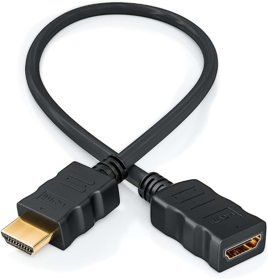 deleyCON 0,5m HDMI Verlängerung Kabel UHD 4K HDR 2160p ARC - Schwarz